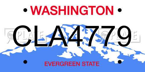CLA4779 Washington License Plate