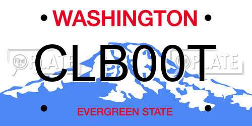 CLB00T Washington License Plate