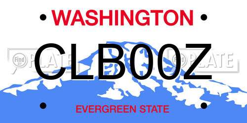 CLB00Z Washington License Plate
