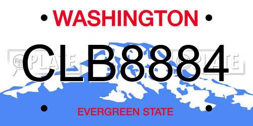 CLB8884 Washington License Plate