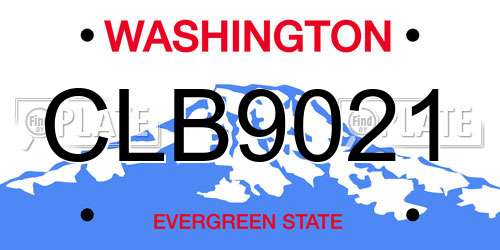 CLB9021 Washington License Plate
