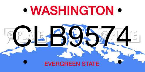 CLB9574 Washington License Plate