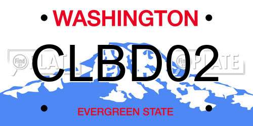 CLBD02 Washington License Plate