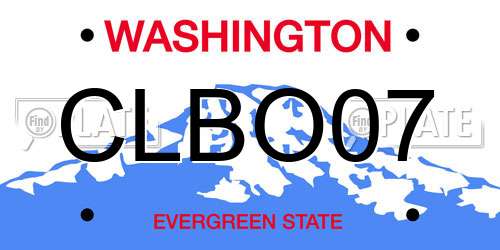 CLBO07 Washington License Plate