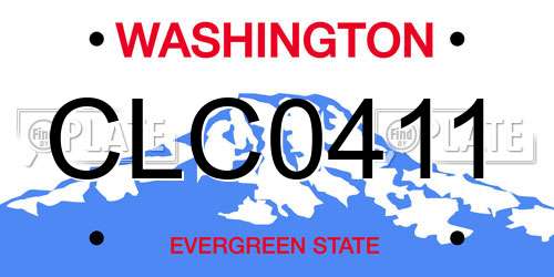 CLC0411 Washington License Plate