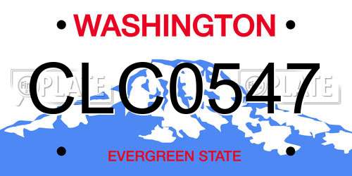 CLC0547 Washington License Plate
