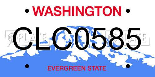 CLC0585 Washington License Plate