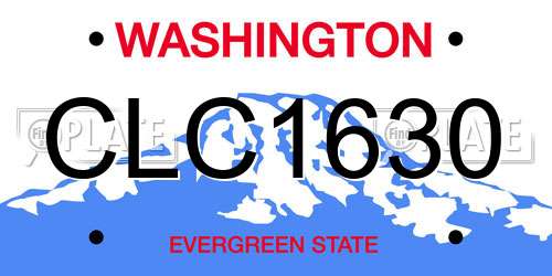 CLC1630 Washington License Plate