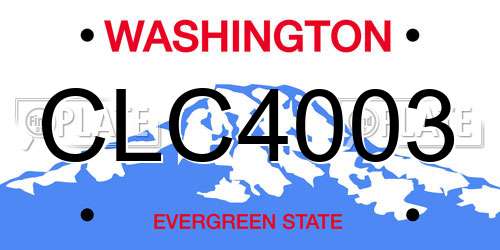CLC4003 Washington License Plate