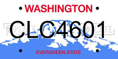 CLC4601 Washington License Plate