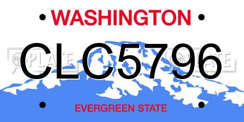 CLC5796 Washington License Plate