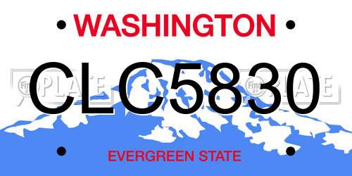 CLC5830 Washington License Plate