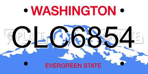 CLC6854 Washington License Plate