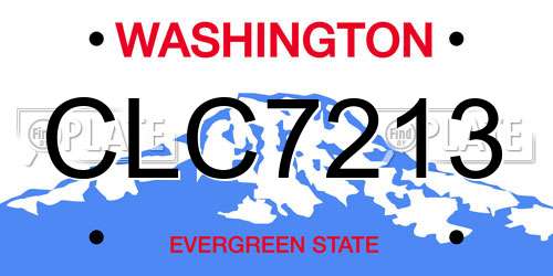 CLC7213 Washington License Plate