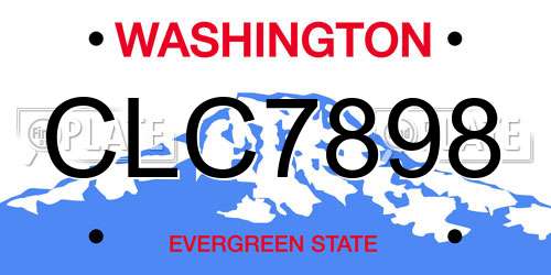 CLC7898 Washington License Plate