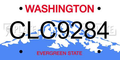 CLC9284 Washington License Plate