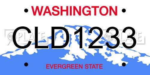 CLD1233 Washington License Plate