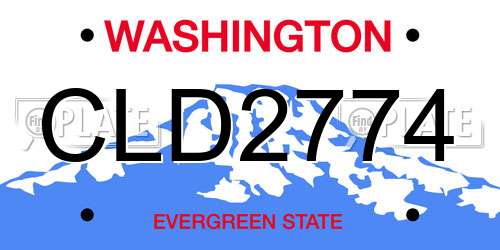 CLD2774 Washington License Plate