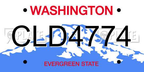 CLD4774 Washington License Plate