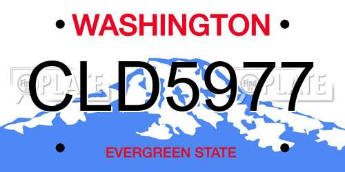 CLD5977 Washington License Plate