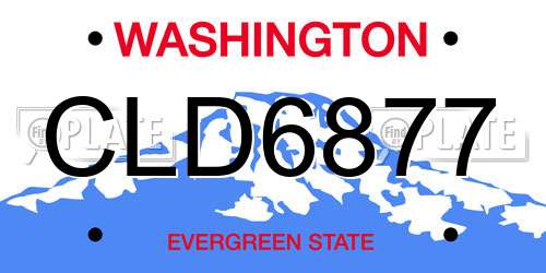 CLD6877 Washington License Plate