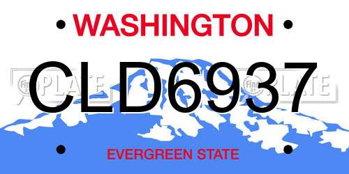 CLD6937 Washington License Plate