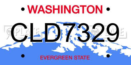 CLD7329 Washington License Plate