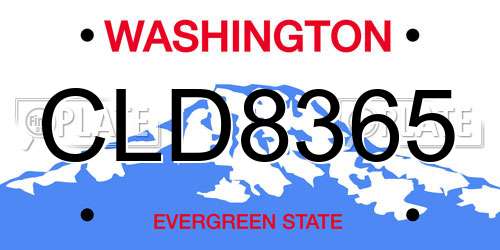 CLD8365 Washington License Plate
