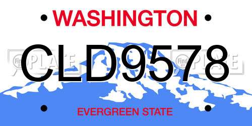 CLD9578 Washington License Plate