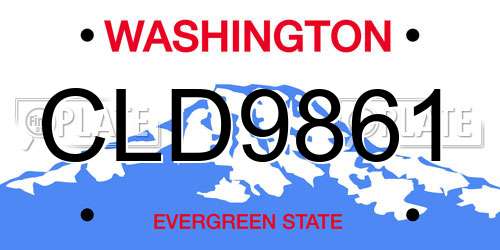 CLD9861 Washington License Plate