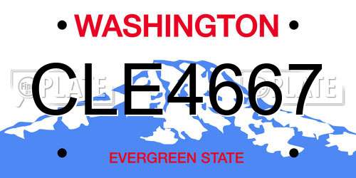 CLE4667 Washington License Plate