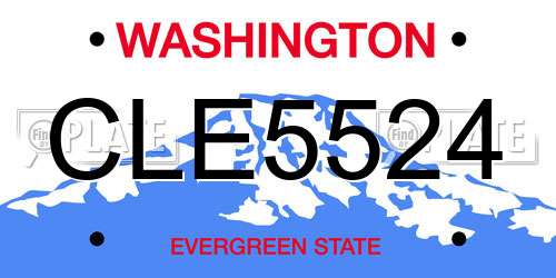 CLE5524 Washington License Plate
