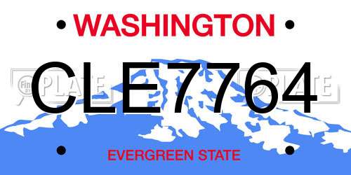 CLE7764 Washington License Plate