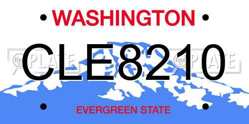 CLE8210 Washington License Plate
