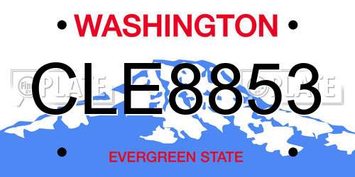 CLE8853 Washington License Plate