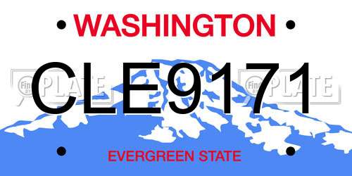 CLE9171 Washington License Plate