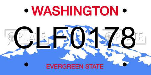 CLF0178 Washington License Plate