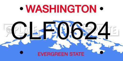 CLF0624 Washington License Plate
