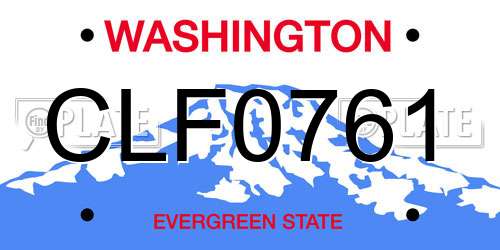 CLF0761 Washington License Plate