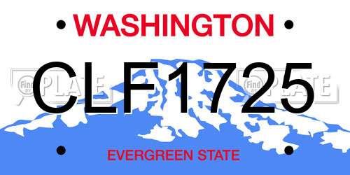 CLF1725 Washington License Plate