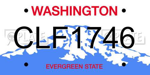CLF1746 Washington License Plate