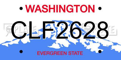 CLF2628 Washington License Plate