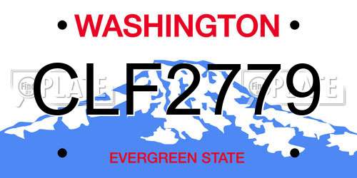 CLF2779 Washington License Plate