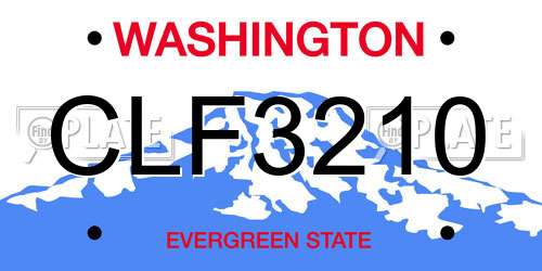 CLF3210 Washington License Plate