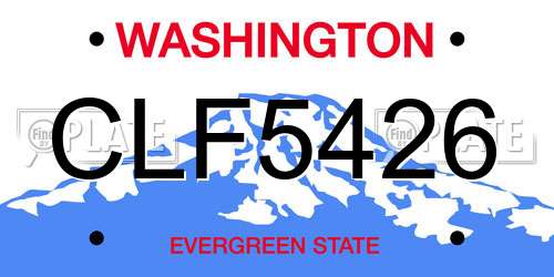 CLF5426 Washington License Plate