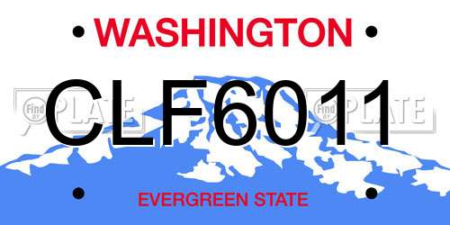 CLF6011 Washington License Plate
