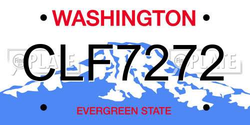 CLF7272 Washington License Plate