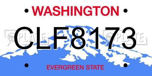 CLF8173 Washington License Plate