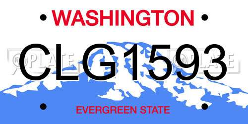 CLG1593 Washington License Plate