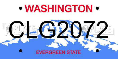 CLG2072 Washington License Plate
